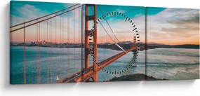 Kép - Golden Gate, San Francisco (órával) (90x30 cm)