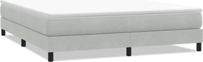 vidaXL világosszürke bársony rugós ágy matrac nélkül 180x220 cm