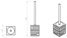 GEDY QU3314 Quadrotto álló WC-kefe, fekete