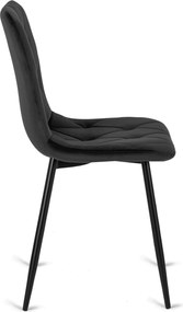 Krzesło ROBIN Czarne Welurowe