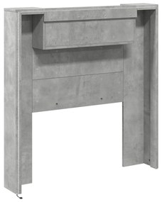 betonszürke áthidalószekrény LED-világítással 100x16,5x103,5 cm