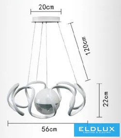 UNIVERSO Függeszték 78w 6300lm 6500K D560x1200mm fehér