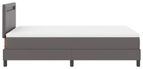 Boxspring Ágy Matraccal Szürkében, 120 x 200 cm Műbőr