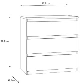 MAO fiókos komód artisan tölgy