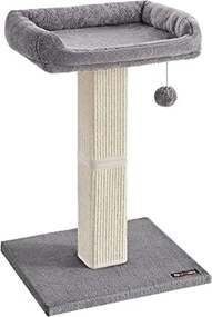 Macskakaparó oszlop, macskakaparó 40 x 30 cm-es platformmal, világosszürke