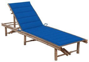 vidaXL bambusz kerti napozóágy párnával