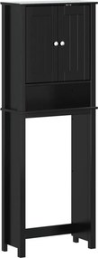 vidaXL BERG fekete tömör fa WC feletti tároló 60 x 27 x 164,5 cm