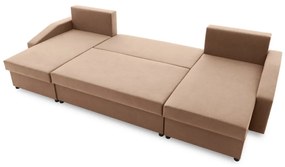 Sparta Plus sarokkanapé, szövet anyag, univerzális oldal, barna
