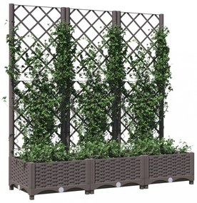 barna polipropilén rácsos kerti ültetőláda 120 x 40 x 121,5 cm