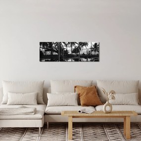 Egy trópusi sziget képe (órával) (90x30 cm)