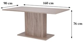 Yorki Elegant étkezőasztal 160x90 cm yorki tölgy
