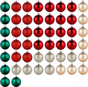 50x Karácsonyi gömbök Törhetetlen Színes Karácsonyfa gömb szett