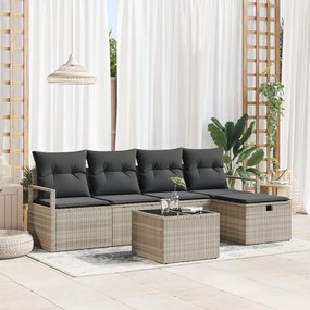 Kerti Kanapé Szett 6 pcs Világosszürke 230 x 117 x 85 cm
