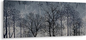 Kép - Fa sziluettek levelekkel (120x50 cm)