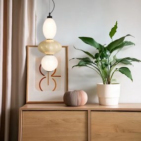 LED Csillár zsinóron ASCOLI LED/18W/230V átm. 20 cm bézs