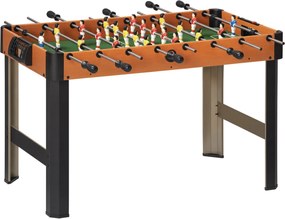 HOMCOM Gyerek Foci Asztal 7+ Éveseknek Fa Foci Asztal 118x104x69 cm 2 Labdával 8 Fogantyúval 2 Pontozóval 22 Játékossal Családi Bulikhoz Fekete | Aoso