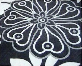 Papilio Puha Szőnyeg 200x290 Virágok fekete #PAP074