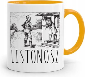 Sárga Bögre Postásnak Ajándék fényképes nyomattal