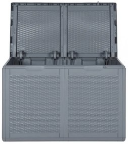 szürke PP rattan kerti tárolóláda 180 L