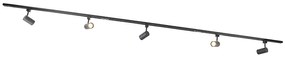 Modern fekete sínrendszer 5 spotlámpával, 1 fázisú - Jeana