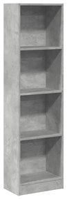 betonszürke szerelt fa könyvespolc 40 x 24 x 143 cm