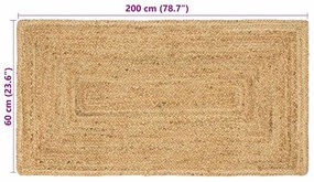 Szőnyeg Bézs 60 x 200 cm Juta