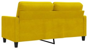 vidaXL kétszemélyes sárga bársony kanapé 140 cm