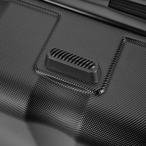 BONTOUR “wave” közepes duplakerekes gurulós bőrönd, fekete, m méretű