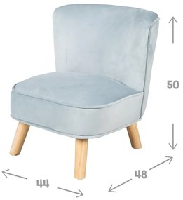 Világoskék bársony gyerek fotel Lil Sofa – Roba
