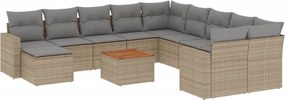 vidaXL 12 részes vegyes bézs polyrattan kerti ülőgarnitúra párnákkal