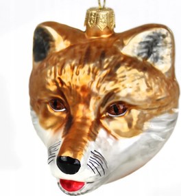 Kézzel díszített üveggömb rókafej