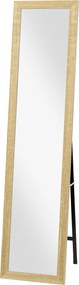 HOMCOM Téglalap alakú tükör falra, állványra vagy asztalra fából készült kerettel nappaliba, hálószobába 37 x 157 cm Természetes fa | Aosom