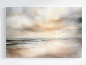 Vászonkép Canvas Tájkép Víz Tenger Óceán Tengerpart Sirályok Hullámok 60x40