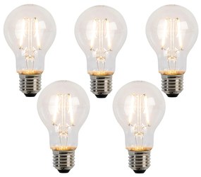 5 db E27 LED izzószál izzó A60 2W 210lm 2200K szett