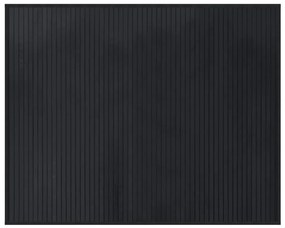négyszögletű fekete bambusz szőnyeg 80 x 100 cm