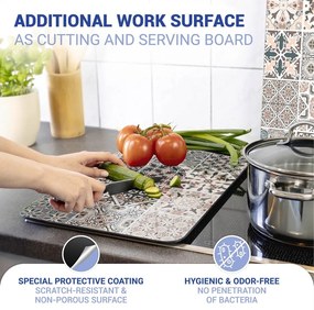 Edzett üveg tűzhely fedőlap szett 2 db-os 30x52 cm Universal Tile – Wenko