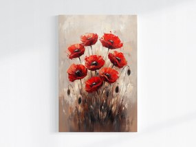 Poszter Természet Virágok Piros Pipacs Mező 80x120