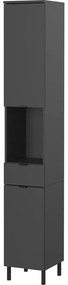Antracitszürke magas-keskeny fürdőszoba szekrény 30x190 cm Arcena – Germania