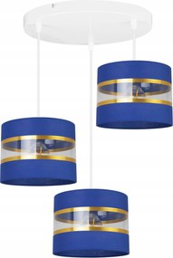 Mennyezeti Függőlámpa Hármas Csillár Glamour Arany Csíkos Lámpabúra