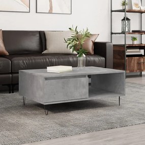 Betonszürke szerelt fa dohányzóasztal 90 x 60 x 35 cm