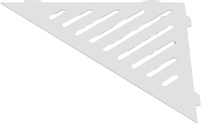 Sarok Fürdőszobapolc, Háromszög Alakú, Matt Fehér Rozsdamentes Acélból, Fugába Szerelhető