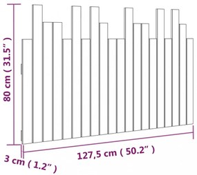 fehér tömör fenyőfa fali fejtámla 127,5 x 3 x 80 cm
