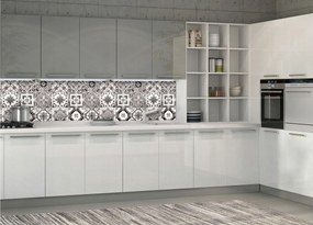 Fotótapéta flizelina Geometrikus csempe fekete-fehér mozaik 250x60 +ragasztó