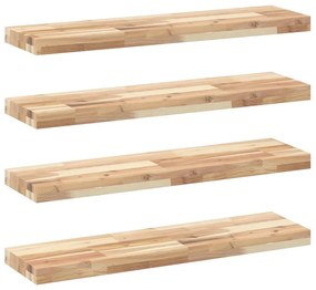 4 db kezeletlen tömör akácfa függőpolc 80 x 20 x 4 cm