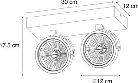 Design spotlámpa sötét bronz 2-lámpás forgatható és dönthető - Go