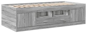 szürke sonoma kanapéágy fiókkal matrac nélkül 90x190 cm