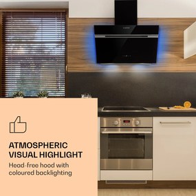 Klarstein Alina 60 Smart, páraelszívó, 60 cm, 600 m³/ó, LED háttérvilágítás, üveg előlap