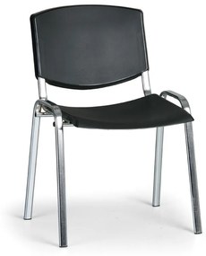 Design konferencia szék - króm lábak, fekete