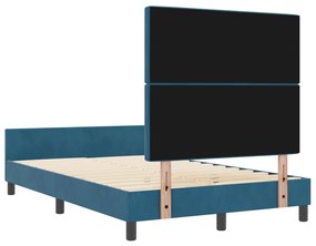 Ágykeret Sötétkék 120x200 cm Bársony