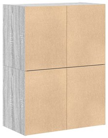 2 db szürke sonoma szerelt fa szekrény 2 fiókkal 60 x 31 x 40cm